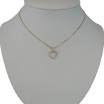 Prívesok zo 14k zlata, srdce, s kryštálmi v kruhu