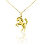 Prívesok zo 14k zlata, koník