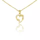 Prívesok zo 14k zlata, točené srdce s kryštálmi