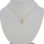 Prívesok zo 14k zlata, točené srdce s kryštálmi