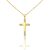 Prívesok zo 14k zlata, kríž, s kryštálmi