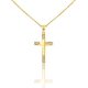 Prívesok zo 14k zlata, kríž, s kryštálmi