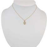 Prívesok zo 14k zlata, ruka Fatimy, zdobený kryštálmi