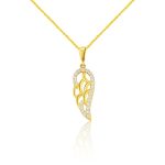 Prívesok zo 14k zlata, trblietavé anjelské krídla