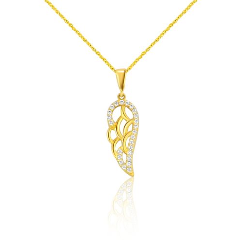 Prívesok zo 14k zlata, trblietavé anjelské krídla