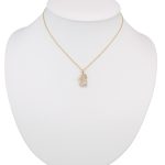 Prívesok zo 14k zlata, mačka, s kryštálmi