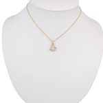 Prívesok zo 14k zlata, srdce v srdci, zdobený kryštálmi