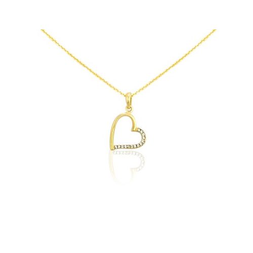 Prívesok zo 14k zlata, krištáľové srdce