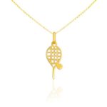 Prívesok zo 14 kt zlata s loptičkou na tenisovú raketu