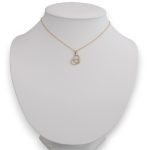 Prívesok zo 14k zlata, srdce v srdci, s kryštálmi