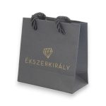 Ajándéktáska Ékszerkirály logóval, 10x10 cm, fekete