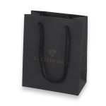 Ajándéktáska Ékszerkirály logóval, 13x16 cm, fekete