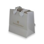 Ajándéktáska Ékszerkirály logóval, 10x10 cm, fényes fehér