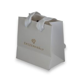   Ajándéktáska Ékszerkirály logóval, 10x10 cm, fényes fehér