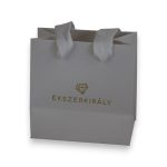 Ajándéktáska Ékszerkirály logóval, 10x10 cm, fényes fehér