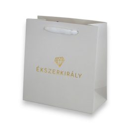   Ajándéktáska Ékszerkirály logóval, 13x16 cm, fényes fehér