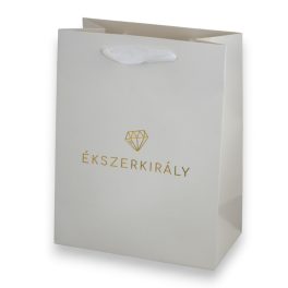   Ajándéktáska Ékszerkirály logóval, 19x26 cm, fényes fehér