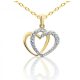 Prívesok zo 14k zlata s dvoma prepletenými srdiečkami