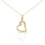 Prívesok srdiečko zo 14k zlata s kryštálmi