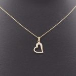 Prívesok srdiečko zo 14k zlata s kryštálmi