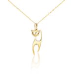 Prívesok mačky zo 14 karátového zlata