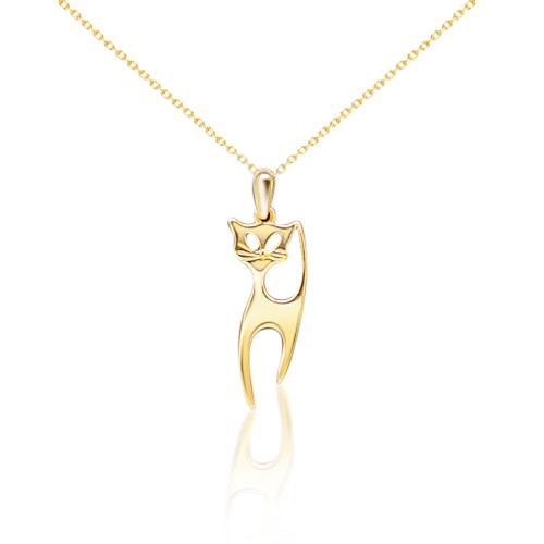 Prívesok mačky zo 14 karátového zlata