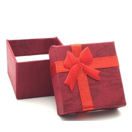 Farebná šperkovnica, 4x4 cm, červená