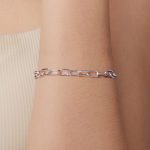 Ezüst karkötő vastag szemekből