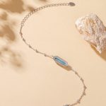 Ezüst karkötő türkizzel