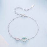 Ezüst karkötő rózsával