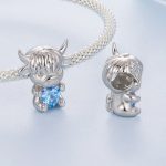 Ezüst charm (925), boci szívvel