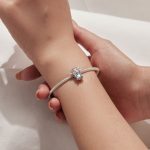 Ezüst charm (925), boci szívvel