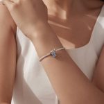 Ezüst charm (925), boci szívvel