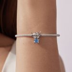 Ezüst charm (925), boci szívvel