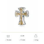 Ezüst charm, kereszt