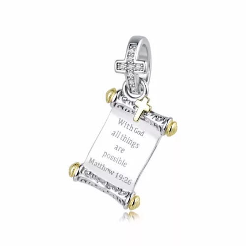 Ezüst charm, papírusztekercs