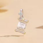 Ezüst charm, papírusztekercs