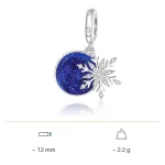 Ezüst charm, hópehely