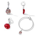 Ezüst charm, gránátalma