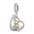 Ezüst charm, szív alakú szelence