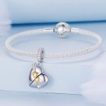 Ezüst charm, szív alakú szelence