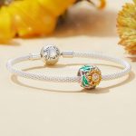 Ezüst charm, napraforgó