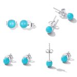 Ezüst fülbevaló türkizzel