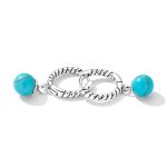 Ezüst karikafülbevaló türkizkristállyal