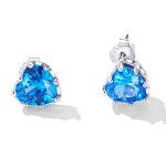 Ezüst fülbevaló, kék szív