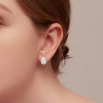 Ezüst fülbevaló, kristályos vízcsepp