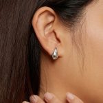 Ezüst fülbevaló, vízcsepp