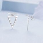 Ezüst fülbevaló, háromszög