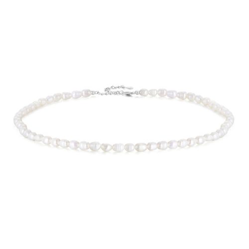 Ezüst női nyaklánc gyöngyökkel