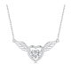 Ezüst női nyaklánc szárnyas szívvel